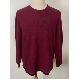 Men Carbon2Cobalt Cohort textured crewneck cotton pullover shirt, L